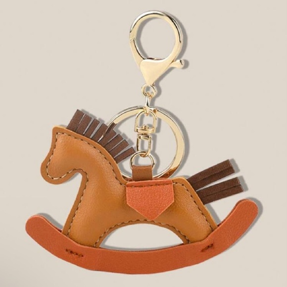 Rocking horse bag charm and key chain !!! New - Picture 1 of 5
